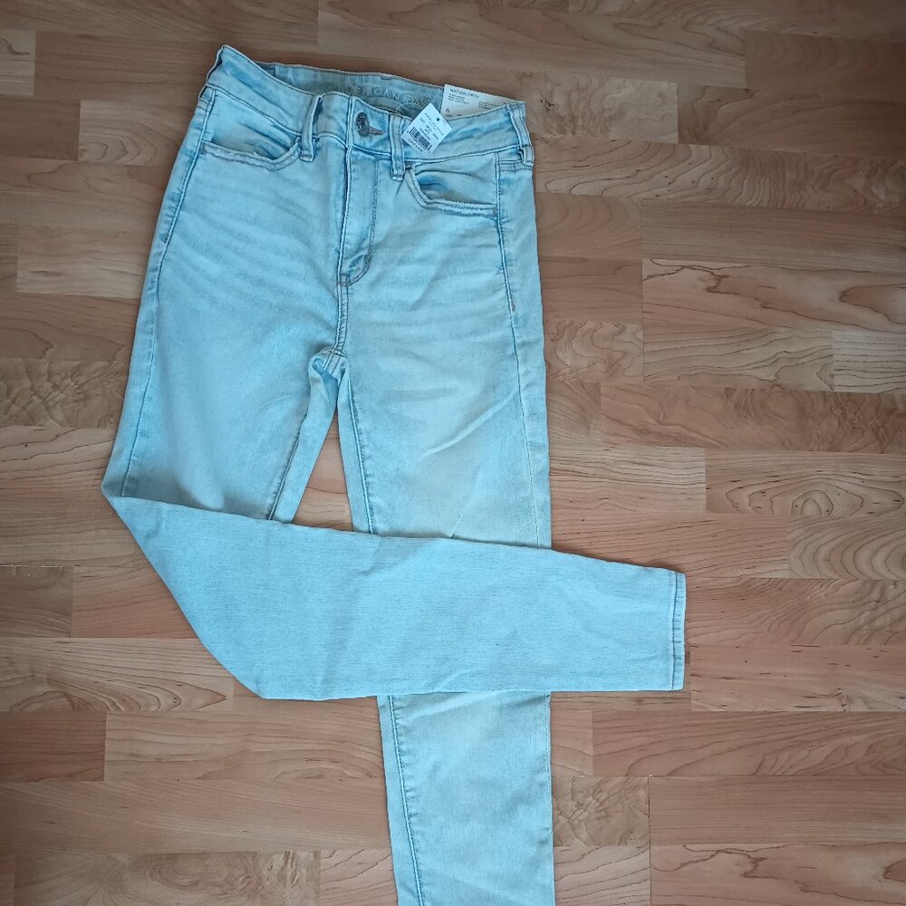 American Eagle Ne(x)t Level Stretch Hi-Rise Jeggings Worn Out Blue